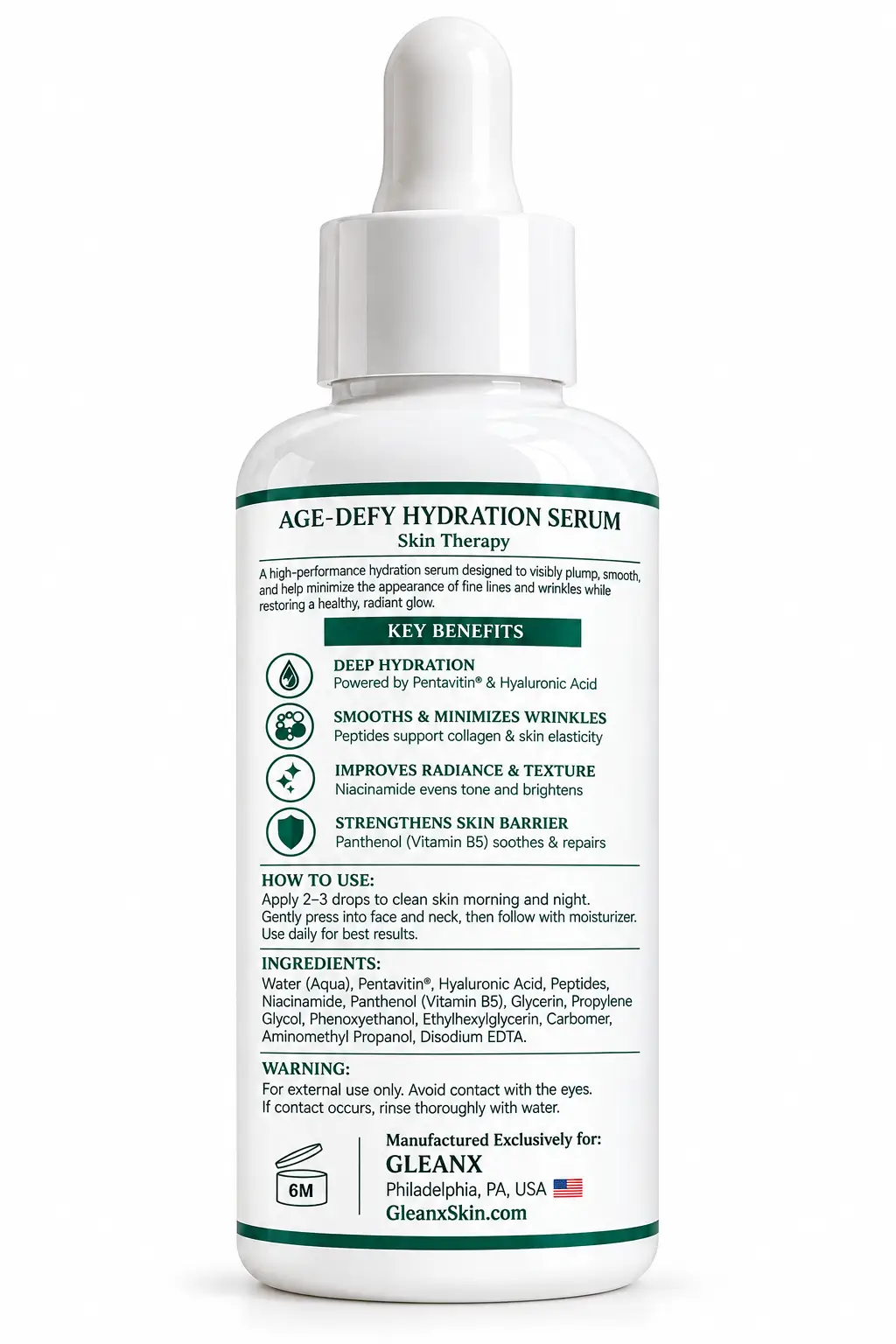 GLEANX Brightening Age-Defy Hydration Serum — 50 mL - Image 2